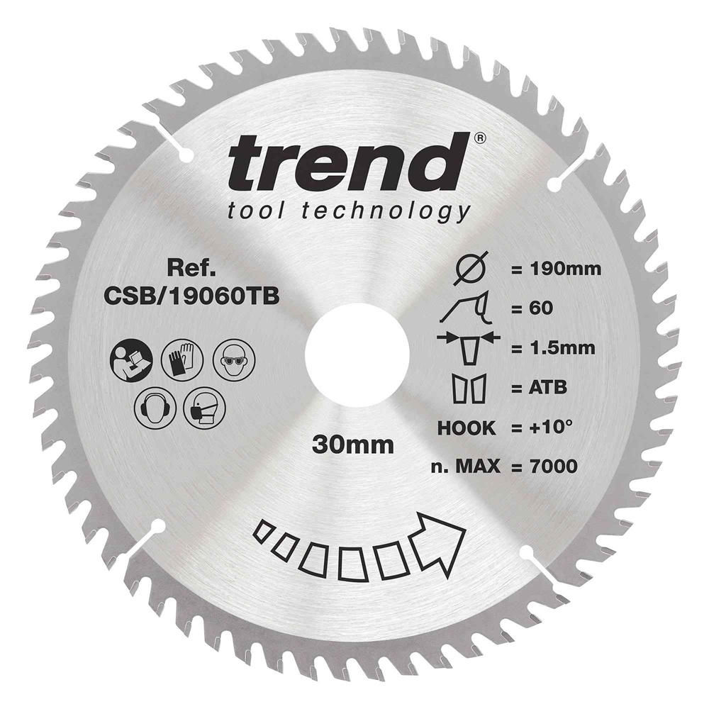 CSB/CC19060TB - WOOD CC SAWBLADE 190X30X60TX2.3