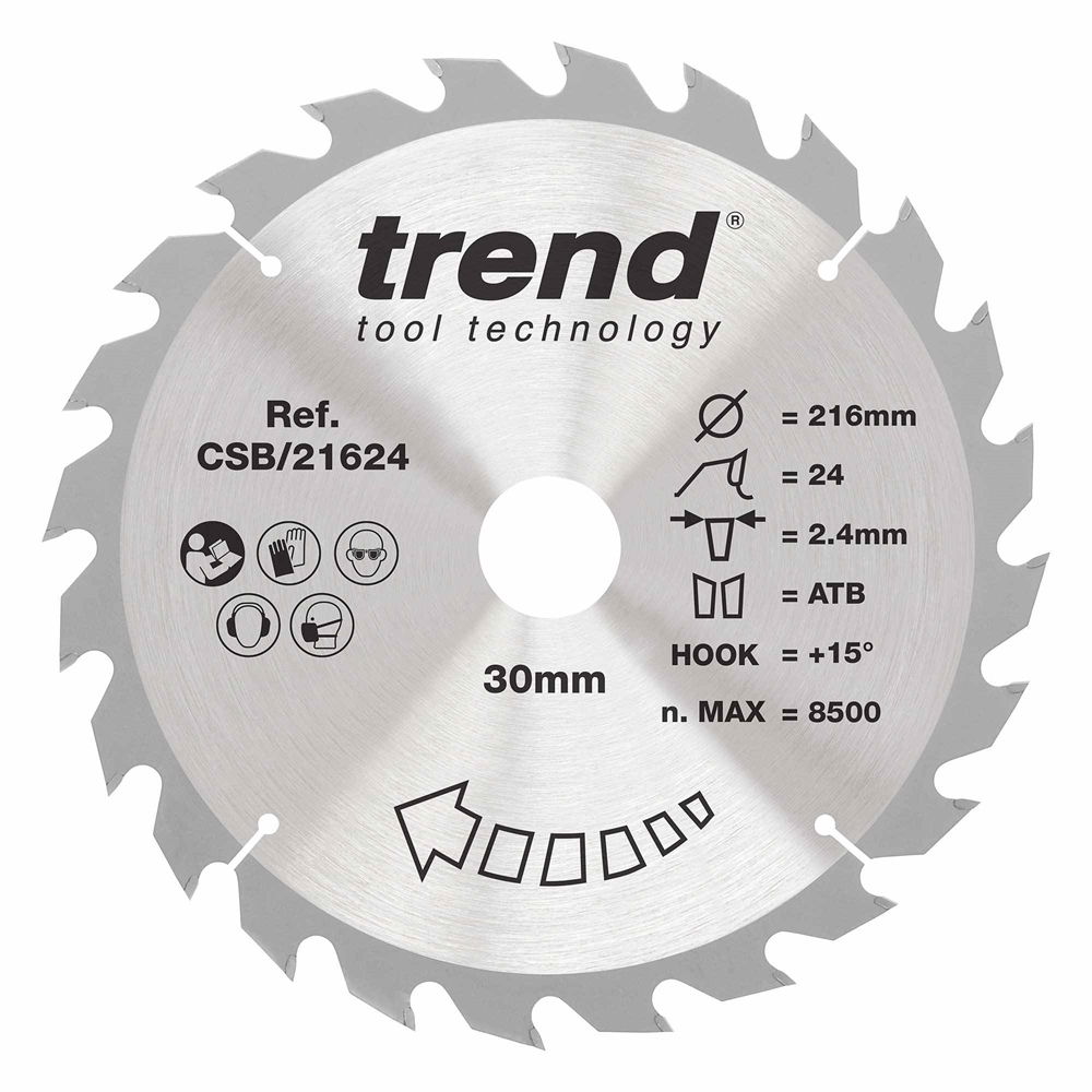 CSB/21624 - WOOD SAWBLADE 216X30X24TX2.4