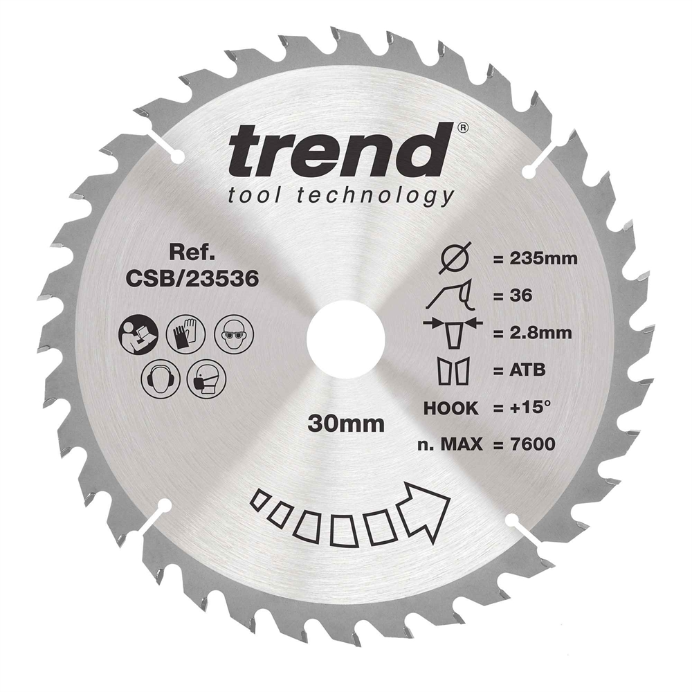 CSB/23536 - WOOD SAWBLADE 235X30X36TX2.8