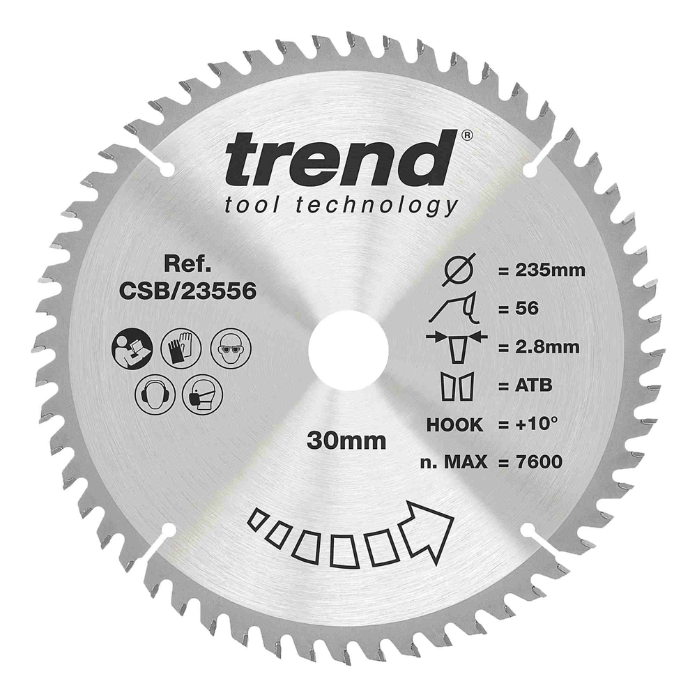 CSB/23556 - WOOD SAWBLADE 235X30X56TX2.8