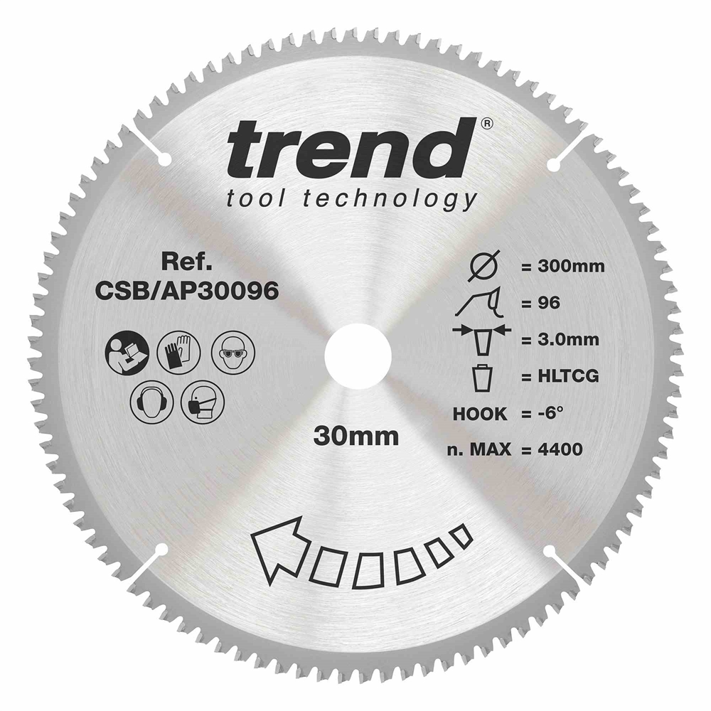 CSB/AP30096 - Craft saw blade aluminium and plastic 300 x 96 teeth x 30