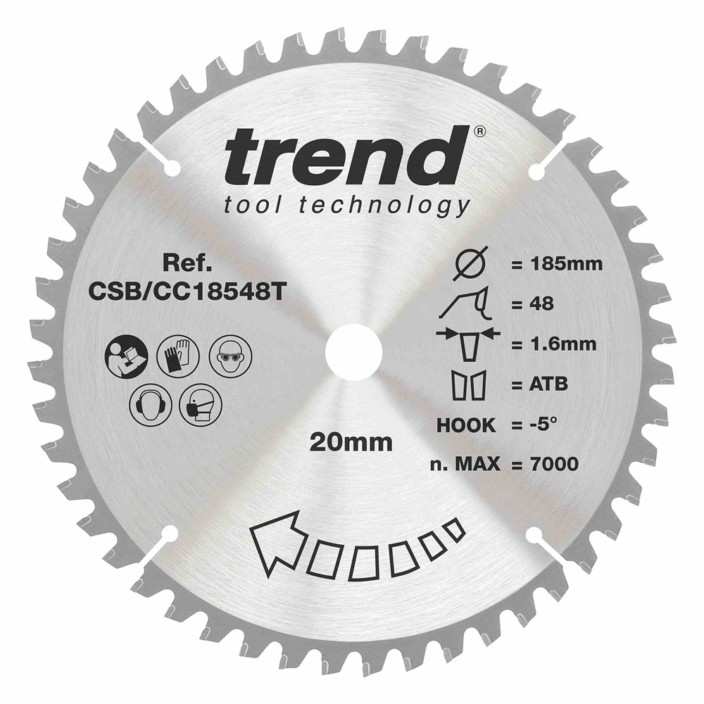 CSB/CC18548T - WOOD CC SAWBLADE 185X20X48TX1.6