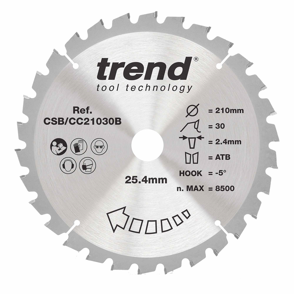 CSB/CC21030B - WOOD CC SAWBLADE 210X25.4X30TX2.4