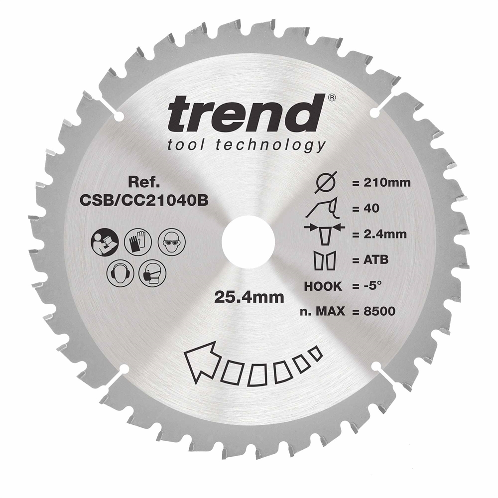 CSB/CC21040B - WOOD CC SAWBLADE 210X25.4X40TX2.4