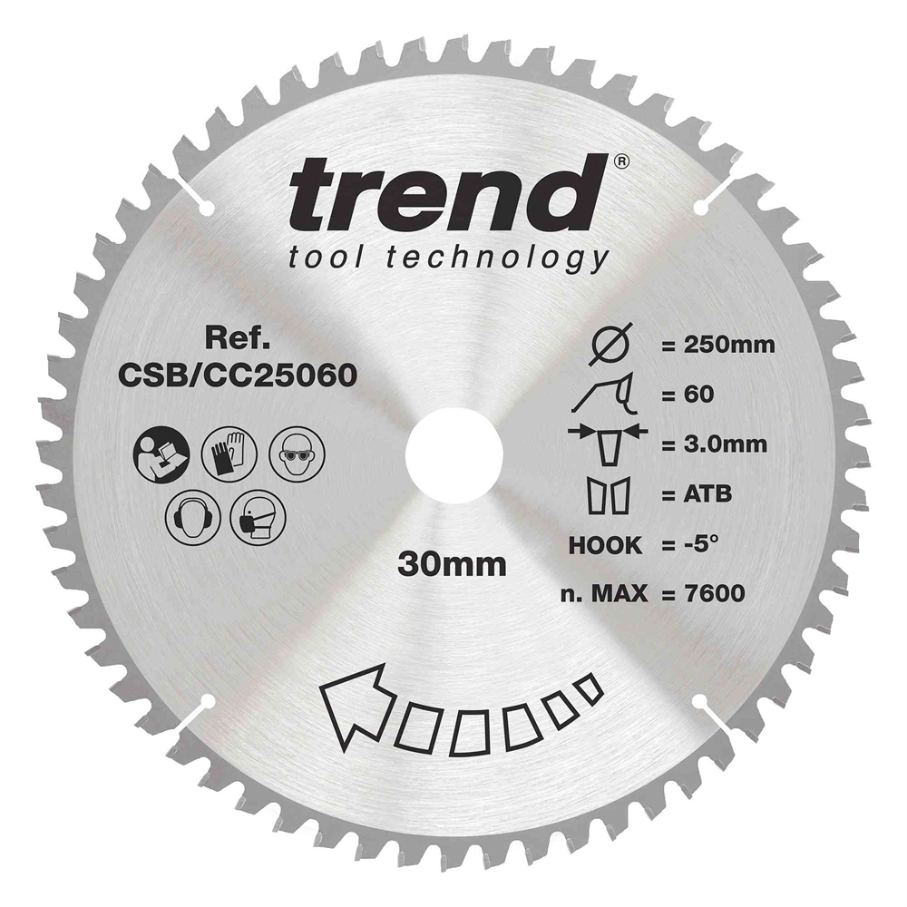 CSB/CC25060 - WOOD CC SAWBLADE 250X30X60TX3.0