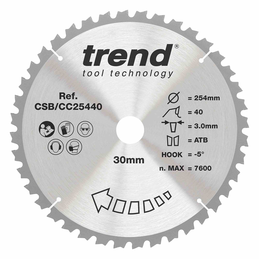 CSB/CC25440 - WOOD CC SAWBLADE 254X30X40TX3.0