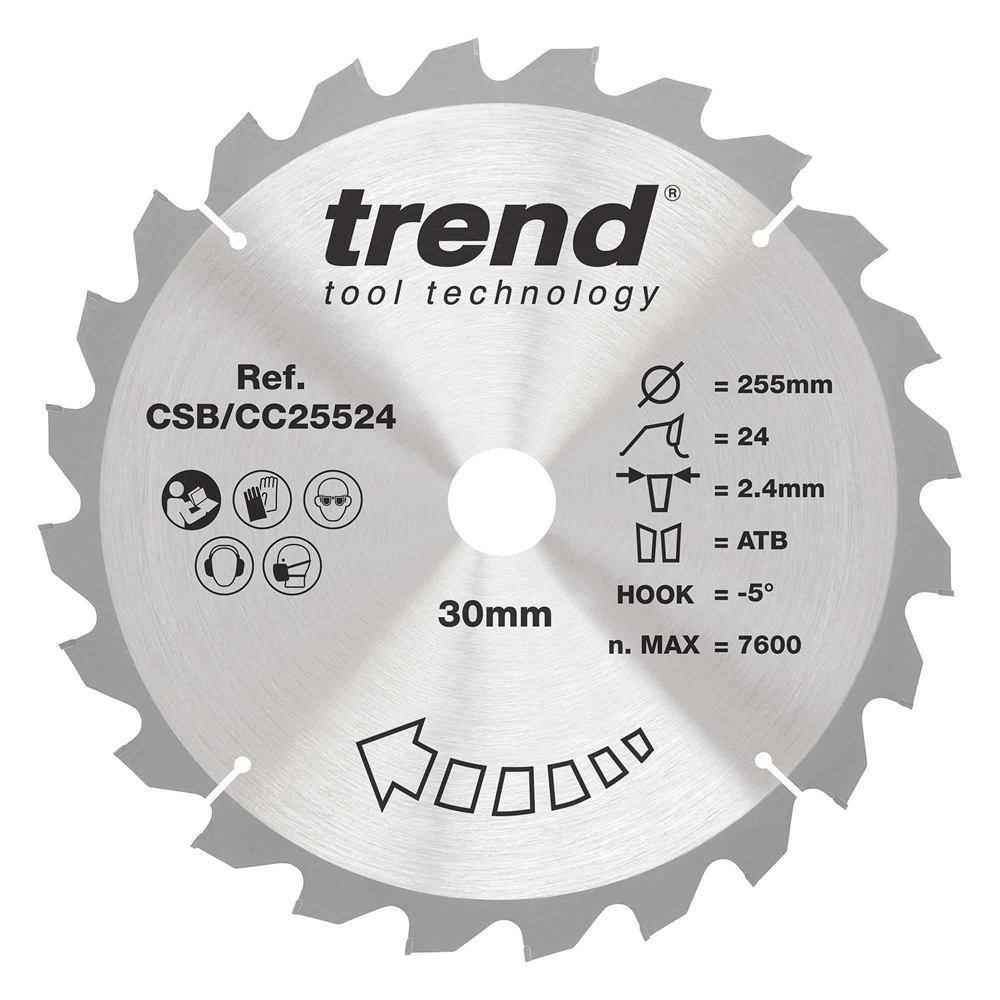 CSB/CC25524 - Craft saw blade crosscut 255mm x 24 teeth x 30mm