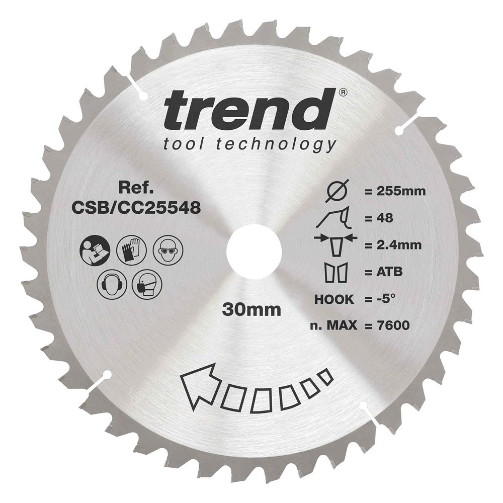 CSB/CC25548 - WOOD CC SAWBLADE 255X30X48TX2.4