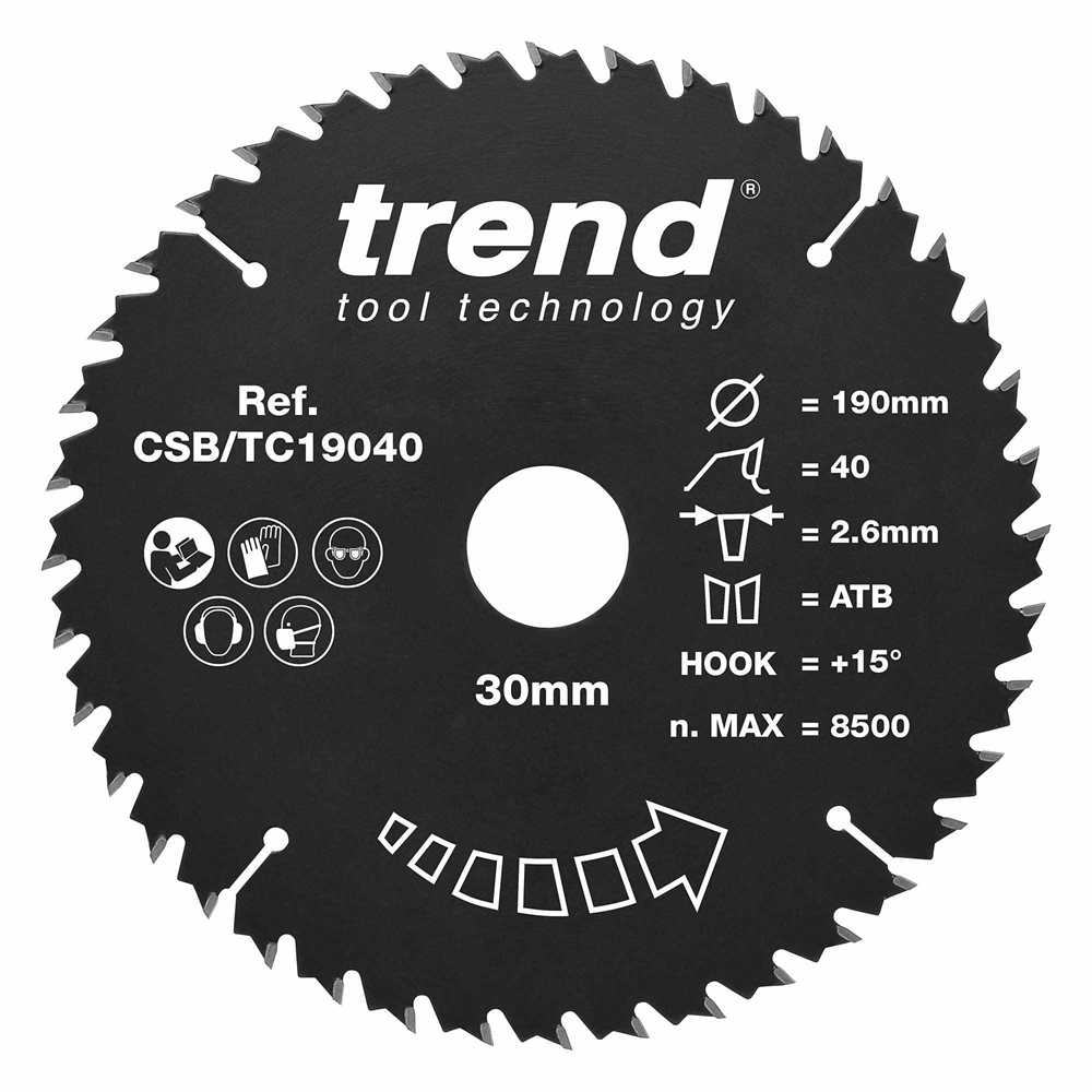 CSB/TC19040 - Craft saw blade 190mm x 40 teeth x 30mm