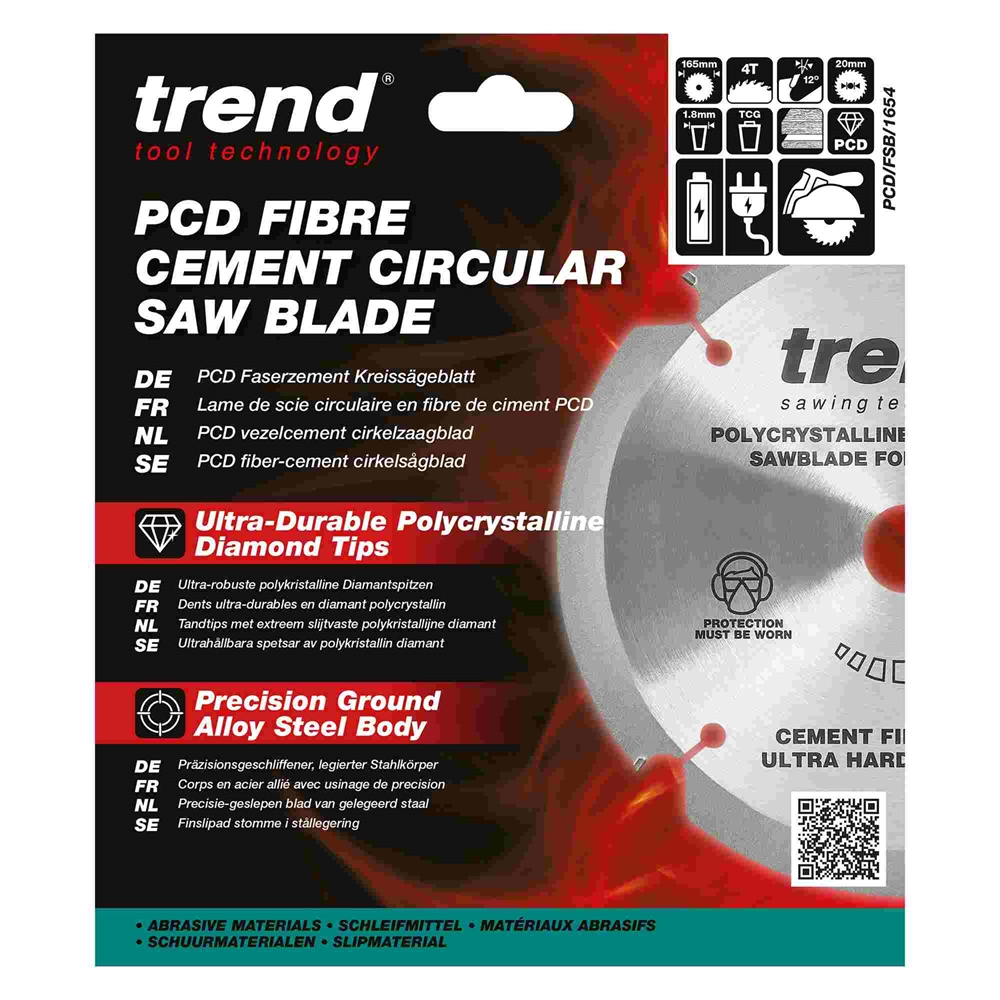 PCD/FSB/1654 - Fibreboard saw blade PCD 165mm x 4T x 20mm