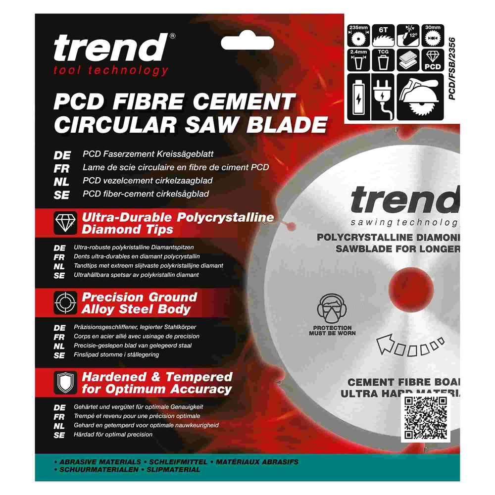 PCD/FSB/2356 - Fibreboard sawblade PCD 235mm x 6T x 30mm