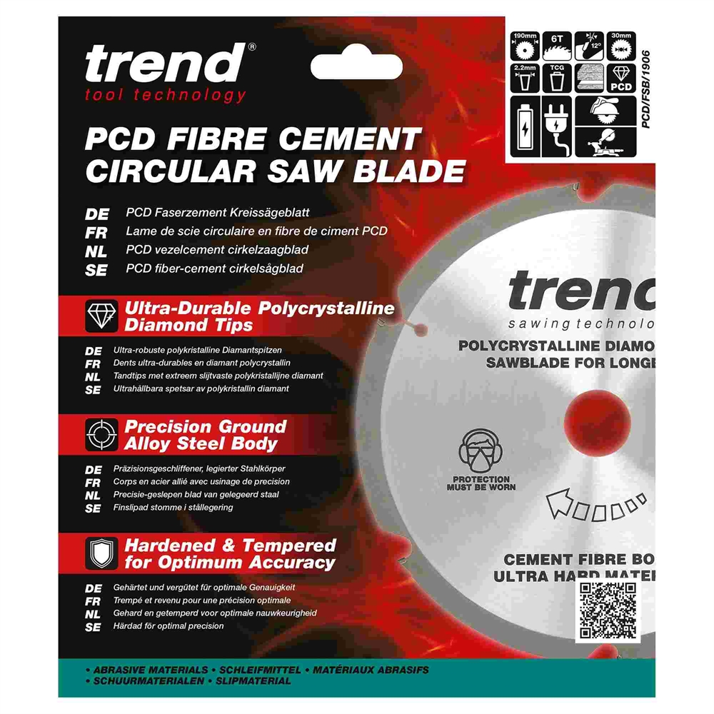 PCD/FSB/1906 - Fibreboard sawblade PCD 190mm x 6T x 30mm