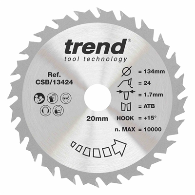 CSB/13424 - Craft saw blade 134mm x 24 teeth x 20mm