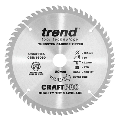 CSB/16060 - WOOD SAWBLADE 160X20X60TX2.4