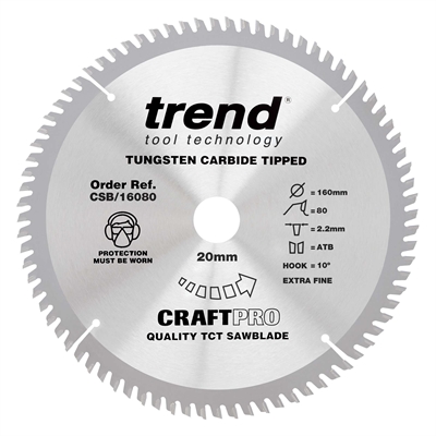 CSB/16080 - WOOD SAWBLADE 160X20X80TX2.2