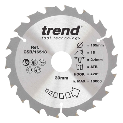 CSB/16518 - Craft saw blade 165mm x 18 teeth x 30mm