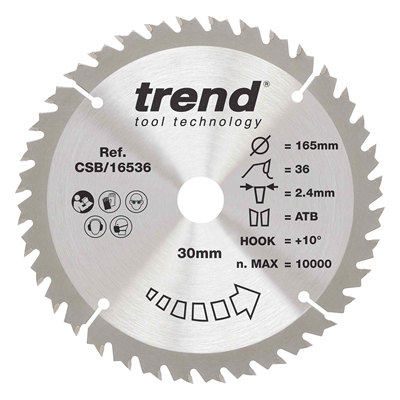 CSB/16536 - WOOD SAWBLADE 165X30X36TX2.4