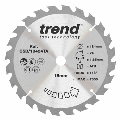 CSB/18424TA - Craft saw blade 184mm x 24 teeth x 16 thin