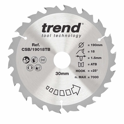 CSB/19018TB - WOOD SAWBLADE 190X30X18TX1.5