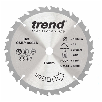 CSB/19024A - Craft saw blade 190mm x 24 teeth x 16mm