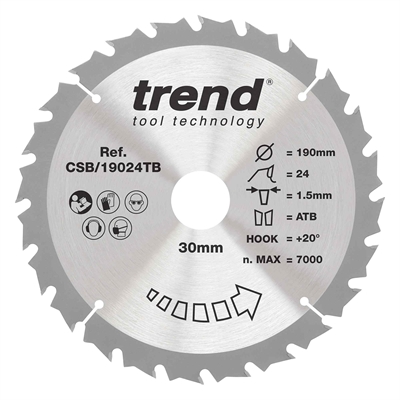 CSB/19024TB - Craft saw blade 190 x 24 teeth x 30 thin