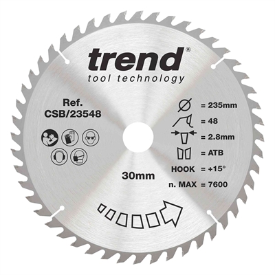 CSB/23548 - WOOD SAWBLADE 235X30X48TX2.8