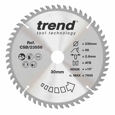 CSB/23556 - WOOD SAWBLADE 235X30X56TX2.8