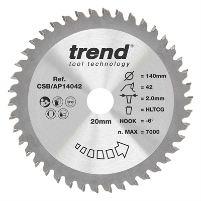 CSB/AP14042 - AP SAWBLADE 140X20X42TX2.0