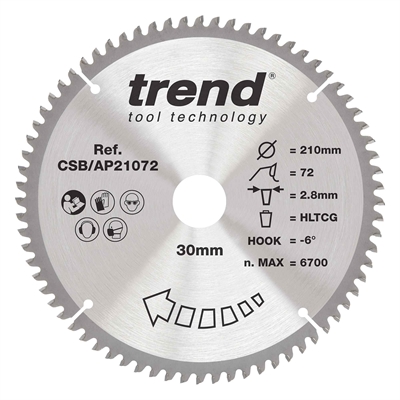 CSB/AP21072 - AP SAWBLADE 210X30X72TX2.8