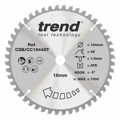 CSB/CC18448T - Craft saw blade crosscut 184mm x 48 teeth x 16mm thin