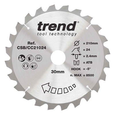 CSB/CC21024 - Craft saw blade crosscut 210mm x 24 teeth x 30mm