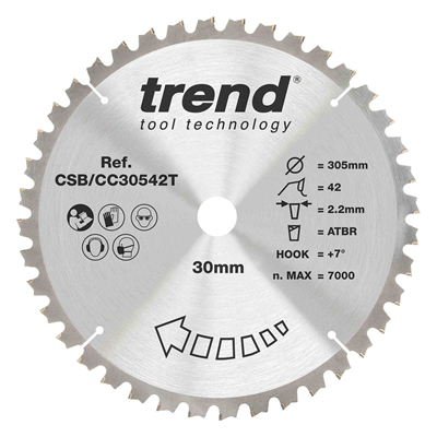 CSB/CC30542T - Craft saw blade crosscut 305mm x 42 teeth x 30mm