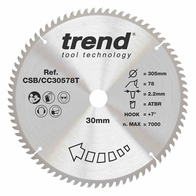 CSB/CC30578T - Craft saw blade crosscut 305mm x 78 teeth x 30mm