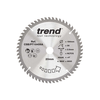 CSB/PT18456A - HPL SAWBLADE 184X20X56TX2.6