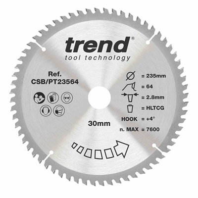 CSB/PT23564 - HPL SAWBLADE 235X30X64TX2.8