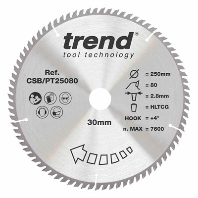 CSB/PT25080 - HPL SAWBLADE 250X30X80TX2.8