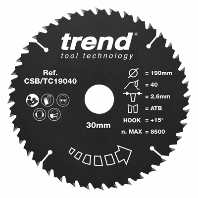 CSB/TC19040 - Craft saw blade 190mm x 40 teeth x 30mm