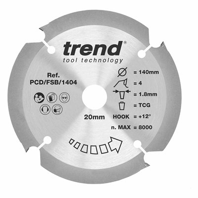 PCD/FSB/1404 - PCD SAWBLADE 140X20X4TX1.8