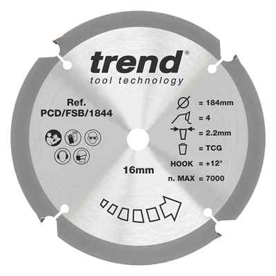 PCD/FSB/1844 - PCD SAWBLADE 184X16X4TX2.2