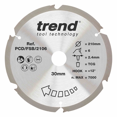 PCD/FSB/2106 - PCD SAWBLADE 210X30X6TX2.4